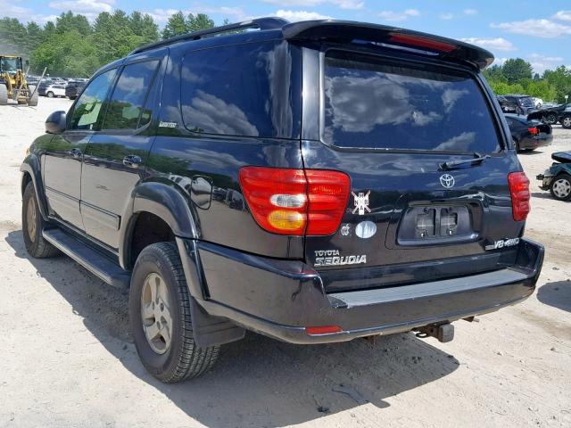 5TDBT48A82S093127 - 2002 TOYOTA SEQUOIA LI BLACK photo 3