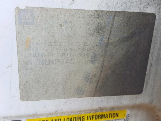 1G1ZE5E04CF323427 - 2012 CHEVROLET MALIBU LTZ თეთრი ფოტო 10