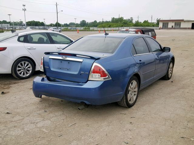 3FAHP08139R154801 - 2009 FORD FUSION SEL BLUE photo 4