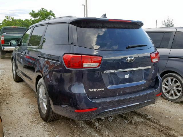 KNDMB5C16H6290931 - 2017 KIA SEDONA LX GRAY photo 3