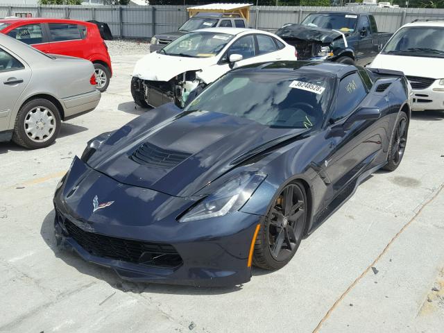 1G1YM2D77E5114574 - 2014 CHEVROLET CORVETTE S BLUE photo 2