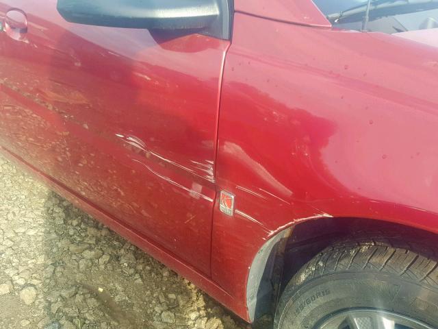 1G8AJ55F07Z162173 - 2007 SATURN ION LEVEL RED photo 9