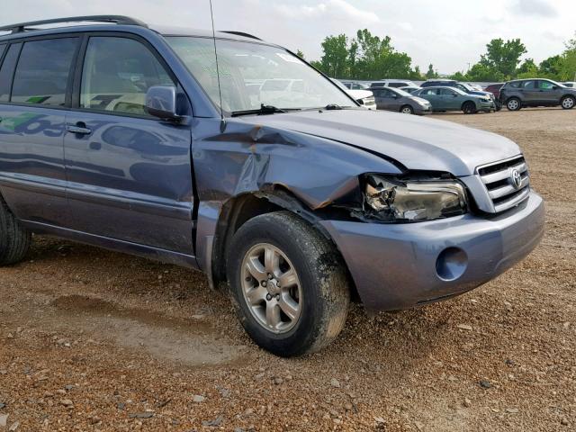 JTEGD21AX60144875 - 2006 TOYOTA HIGHLANDER BLUE photo 9