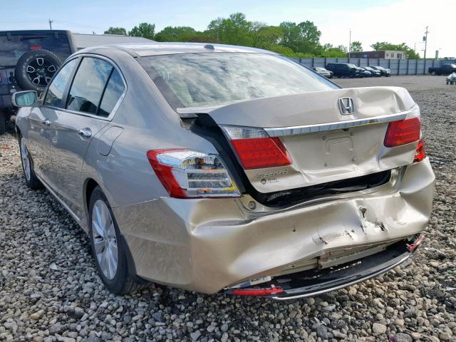 1HGCR2F86EA107701 - 2014 HONDA ACCORD EXL TAN photo 3