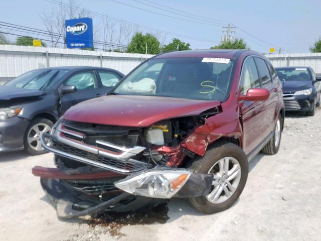 5J6RE4H7XBL022259 - 2011 HONDA CR-V EXL MAROON photo 2