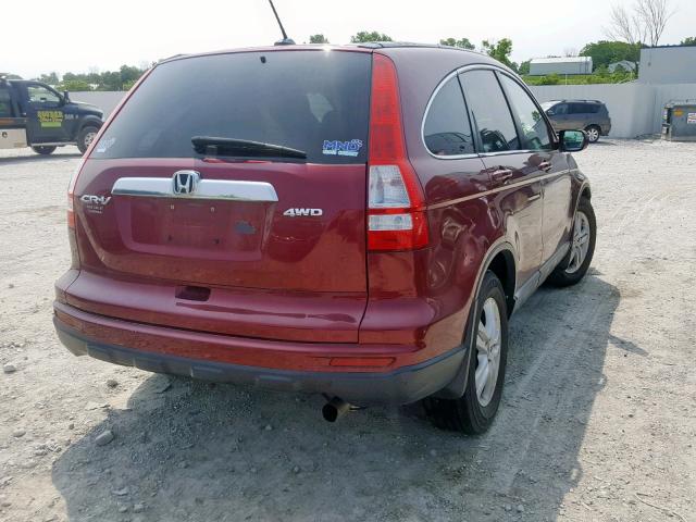 5J6RE4H7XBL022259 - 2011 HONDA CR-V EXL MAROON photo 4