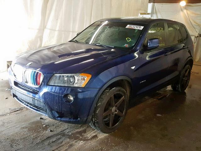 5UXWX7C51CL736260 - 2012 BMW X3 XDRIVE3 BLUE photo 2