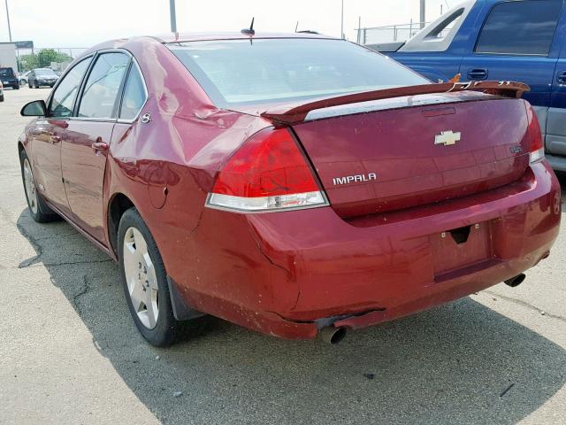 2G1WD58C579231642 - 2007 CHEVROLET IMPALA SUP Марун фото 3