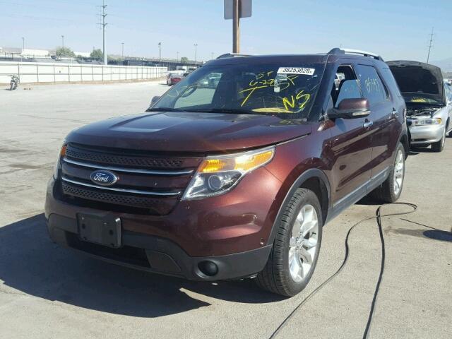 1FMHK8F88CGA13336 - 2012 FORD EXPLORER L BURGUNDY photo 2