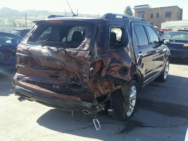 1FMHK8F88CGA13336 - 2012 FORD EXPLORER L BURGUNDY photo 4