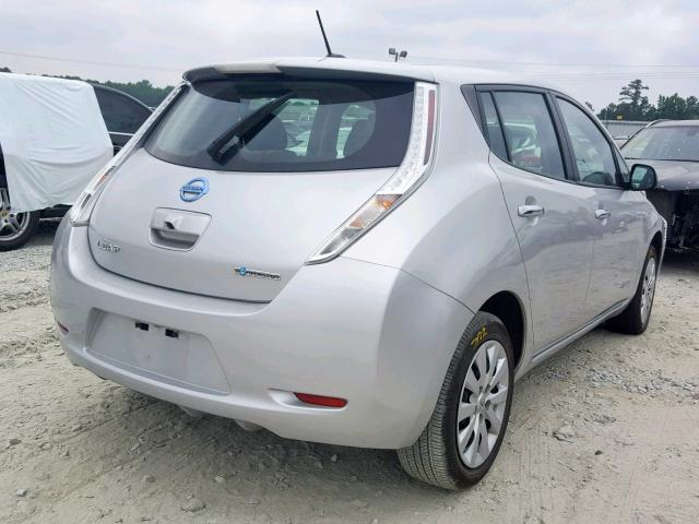 1N4AZ0CP1FC310142 - 2015 NISSAN LEAF S SILVER photo 4