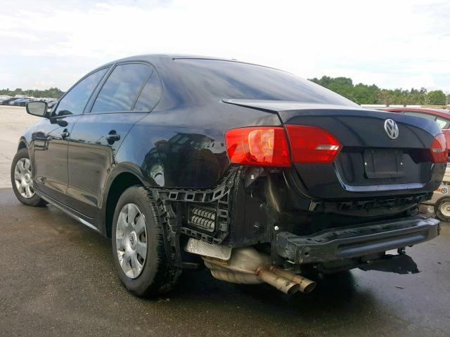 3VW2K7AJ6CM464282 - 2012 VOLKSWAGEN JETTA BASE 黑色 照片 3