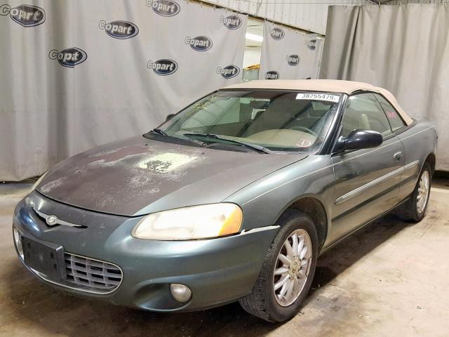 1C3EL55R62N168432 - 2002 CHRYSLER SEBRING LX GREEN photo 2