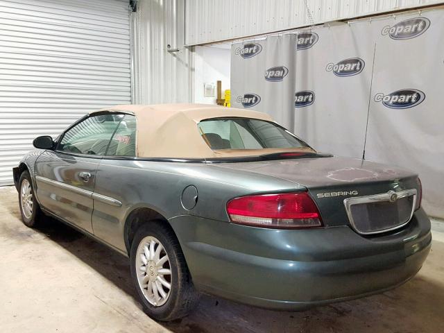 1C3EL55R62N168432 - 2002 CHRYSLER SEBRING LX GREEN photo 3