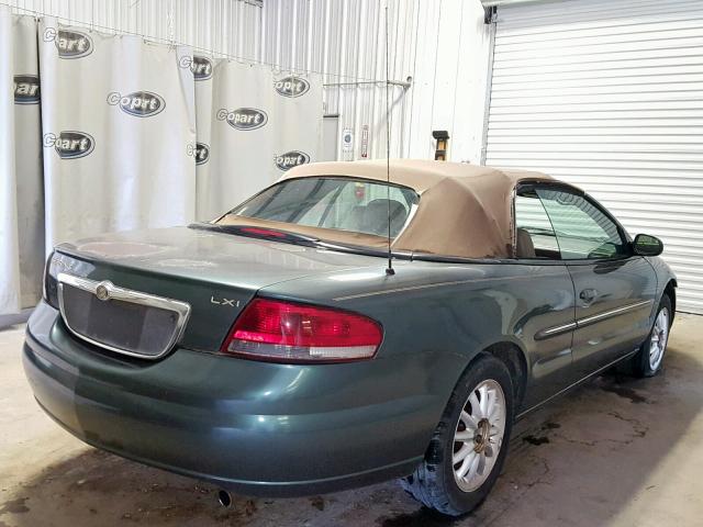 1C3EL55R62N168432 - 2002 CHRYSLER SEBRING LX GREEN photo 4