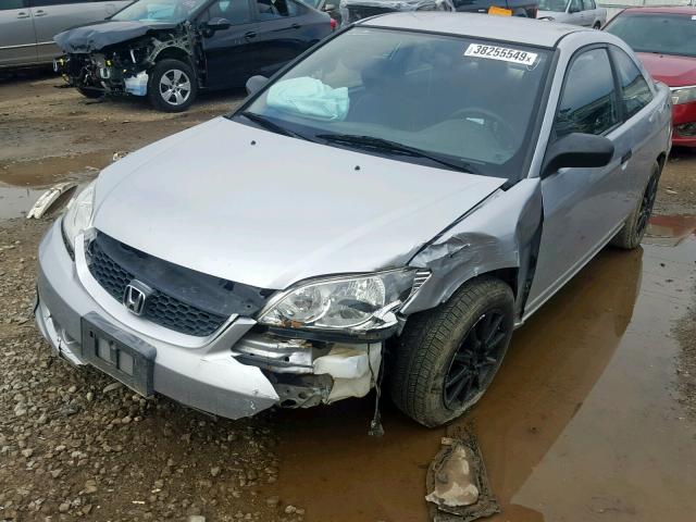 1HGEM21184L069571 - 2004 HONDA CIVIC DX V SILVER photo 2