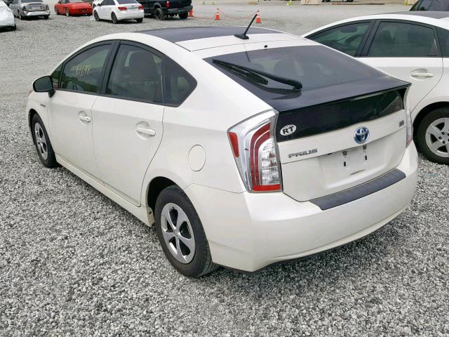 JTDKN3DU8C1560632 - 2012 TOYOTA PRIUS WHITE photo 3