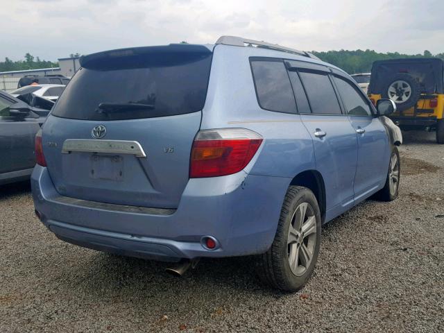 JTEDS43A182051476 - 2008 TOYOTA HIGHLANDER BLUE photo 4