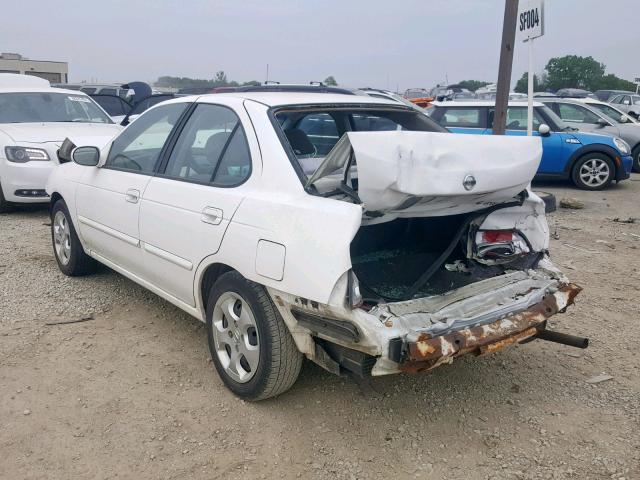 3N1CB51A03L558520 - 2003 NISSAN SENTRA GXE WHITE photo 3