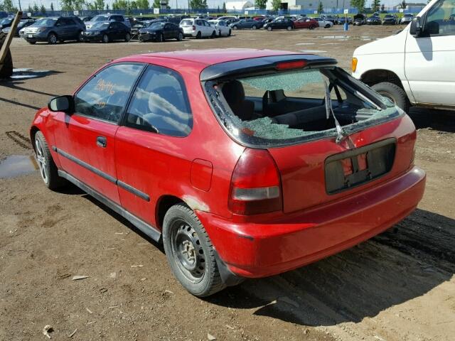 2HGEJ6329YH008609 - 2000 HONDA CIVIC CX RED photo 3