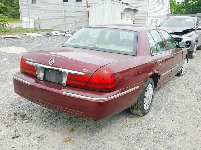 2MEFM74W24X670631 - 2004 MERCURY GRAND MARQ MAROON photo 4