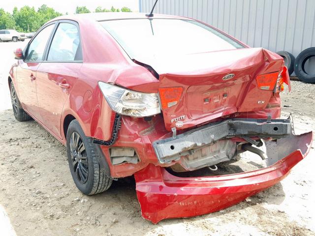 KNAFU4A23D5685686 - 2013 KIA FORTE EX RED photo 3