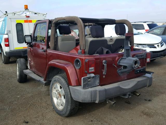 1J4FA54157L164483 - 2007 JEEP WRANGLER S BURGUNDY photo 3