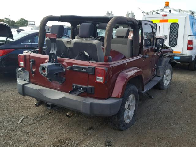 1J4FA54157L164483 - 2007 JEEP WRANGLER S BURGUNDY photo 4