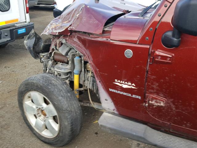 1J4FA54157L164483 - 2007 JEEP WRANGLER S BURGUNDY photo 9