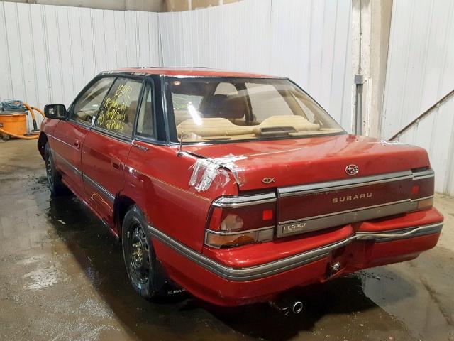 JF2BC65C5LH643246 - 1990 SUBARU LEGACY LS RED photo 3