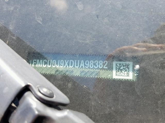 1FMCU0J9XDUA98382 - 2013 FORD ESCAPE TIT GRAY photo 10