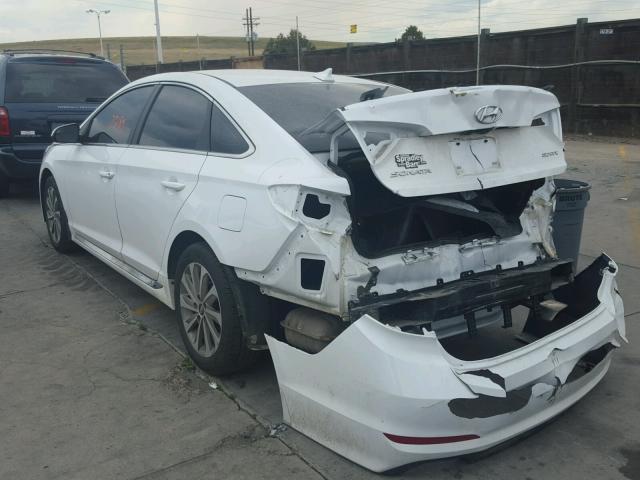 5NPE34AF5HH542328 - 2017 HYUNDAI SONATA SPO WHITE photo 3