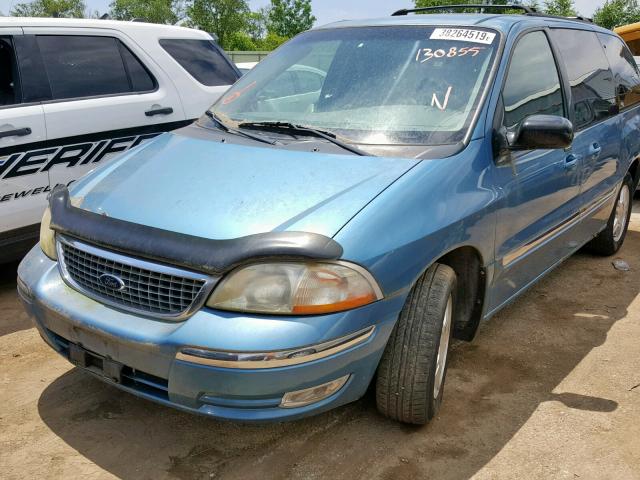 2FMZA52451BA11461 - 2001 FORD WINDSTAR BLUE photo 2