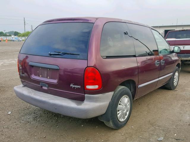 2P4GP25G2XR371989 - 1999 PLYMOUTH VOYAGER MAROON photo 4