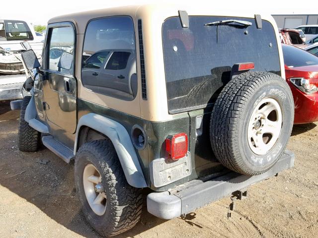 1J4FY29P7WP798831 - 1998 JEEP WRANGLER / GREEN photo 3