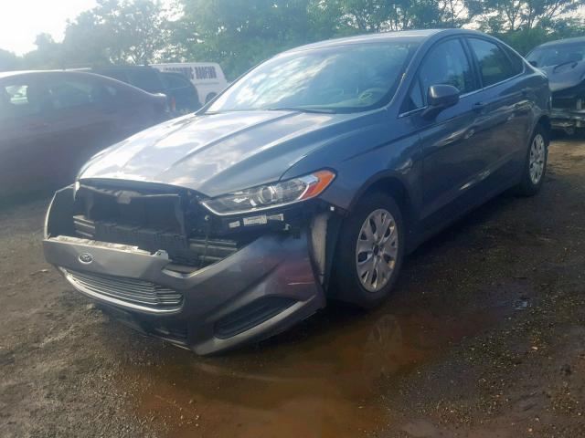 3FA6P0G79ER252481 - 2014 FORD FUSION S GRAY photo 2