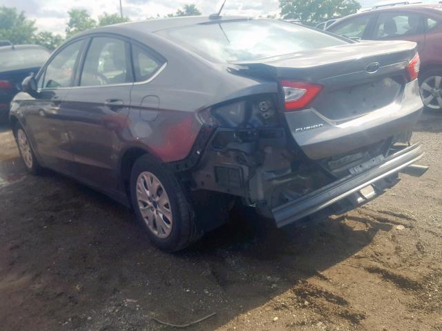 3FA6P0G79ER252481 - 2014 FORD FUSION S GRAY photo 3