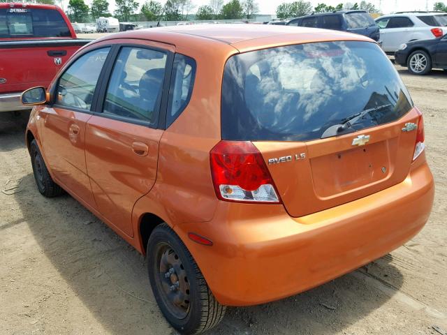 KL1TD66686B669590 - 2006 CHEVROLET AVEO BASE ნარინჯისფერი ფოტო 3