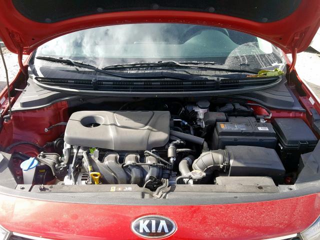 3KPA24AB0KE157348 - 2019 KIA RIO S RED photo 7