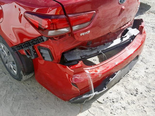 3KPA24AB0KE157348 - 2019 KIA RIO S RED photo 9