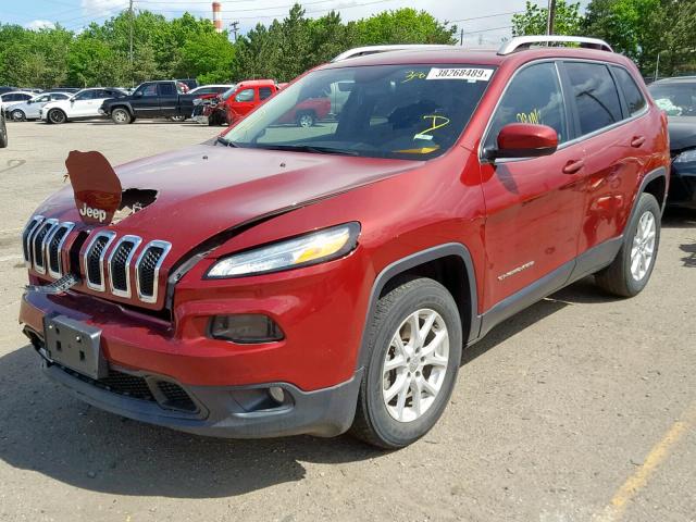 1C4PJMCB0GW164355 - 2016 JEEP CHEROKEE L RED photo 2