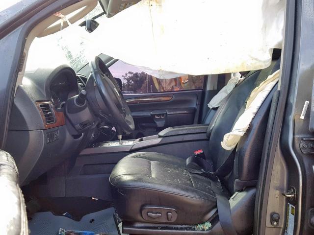 5N1BA0ND2CN621339 - 2012 NISSAN ARMADA SV GRAY photo 5