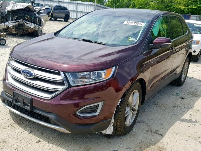 2FMPK4J92JBB55240 - 2018 FORD EDGE SEL RED photo 2