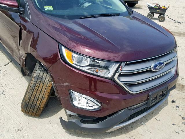 2FMPK4J92JBB55240 - 2018 FORD EDGE SEL RED photo 9