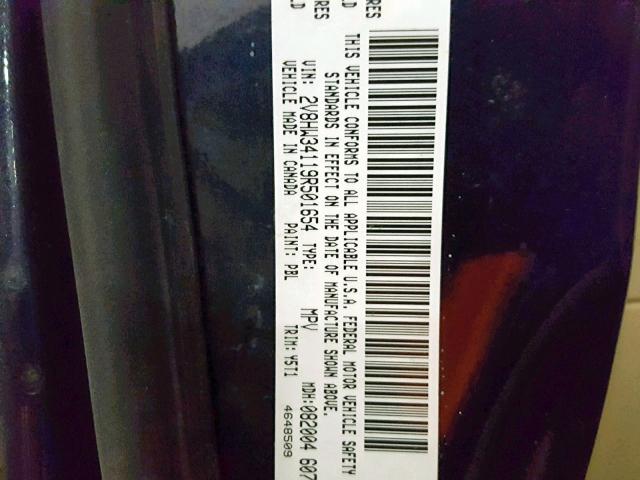 2V8HW34119R501654 - 2009 VOLKSWAGEN ROUTAN SE BLUE photo 10