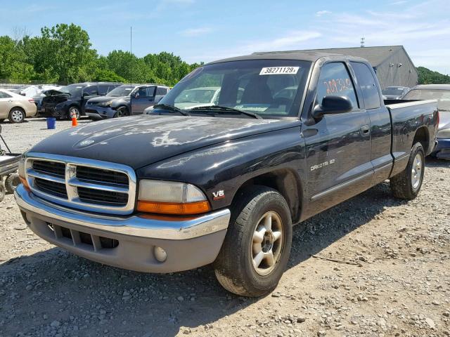 1B7GL22X7WS686157 - 1998 DODGE DAKOTA BLACK photo 2