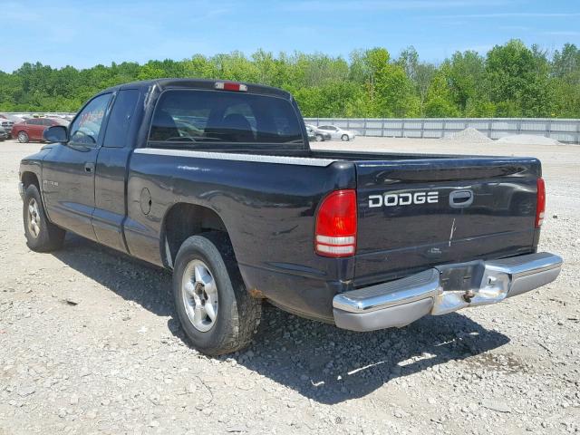 1B7GL22X7WS686157 - 1998 DODGE DAKOTA BLACK photo 3