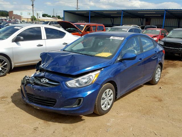 KMHCT4AE2GU954589 - 2016 HYUNDAI ACCENT SE BLUE photo 2