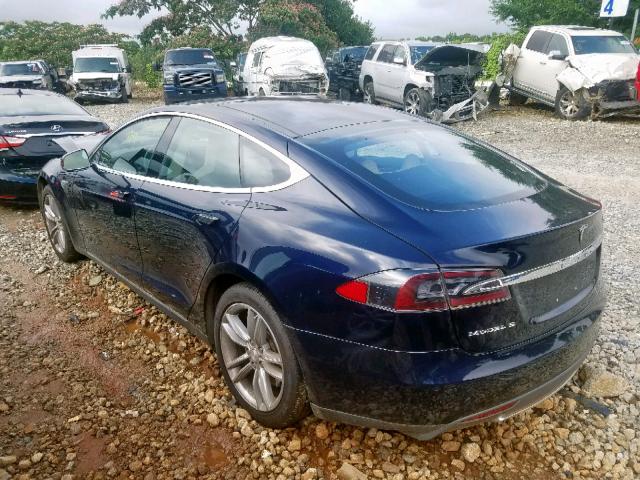 5YJSA1H12EFP52347 - 2014 TESLA MODEL S BLUE photo 3