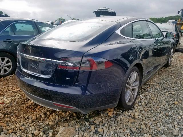 5YJSA1H12EFP52347 - 2014 TESLA MODEL S BLUE photo 4